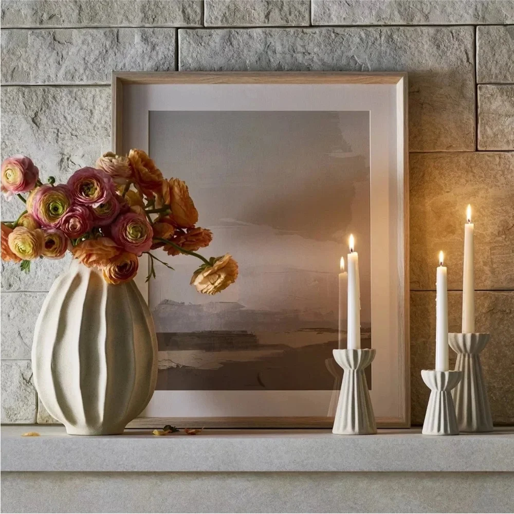 Tall Wavy Ceramic Vase - Threshold designed with Studio McGee